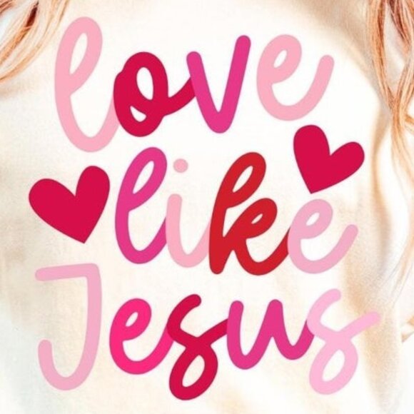 Retro Love like Jesus Coquette T-shirt, Coquette Heart Bow Shirt - Picture 2 of 5